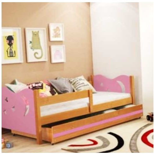 Dečiji krevet Elegant Adler roze 160x80 cm sa fiokom i dušekom