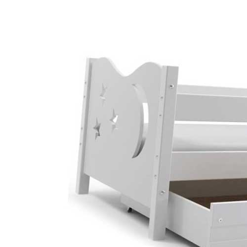 Dečiji krevet Elegant White beli 160x80 cm sa fiokom i dušekom
