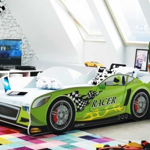 Dečiji krevet Racer zeleni 160x80 cm sa dušekom