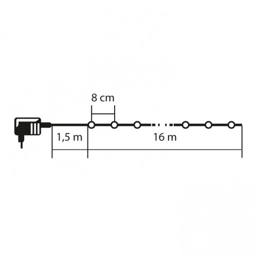 Lampice za jelku sa 200 toplo belih LED dioda KII200B/WW