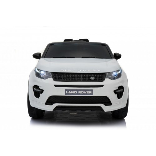 Auto na akumulato Land Rover Discovery sa kožnim sedištem i mekim gumama - Beli