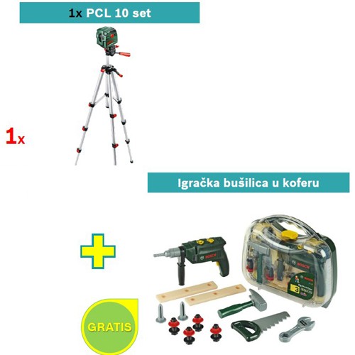 Laser za ukrštene linije Bosch PCL 10 Set + igračku bušilicu u koferu GRATIS