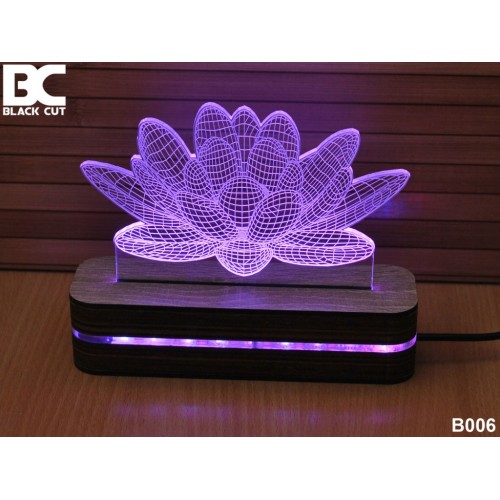 3D lampa Lotus plavi