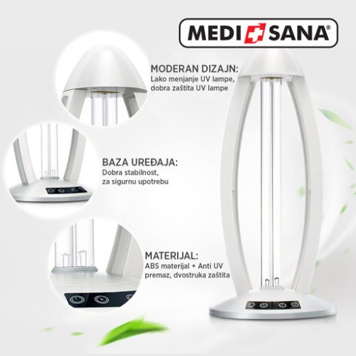 Medisana™ UV + Ozone Gemicidni Sterilizator i Ozonizator 38W + Zaštitne Naočare