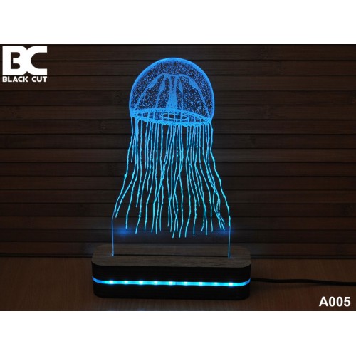 3D lampa Meduza plava