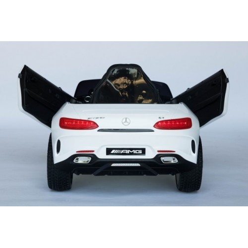 Mercedes AMG GTR Licencirani Auto na akumulator sa kožnim sedištem i mekim gumama Beli