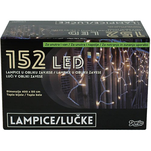 Nadogradive novogodišnje LED lampice 4m x 0.5m 152L Icicle za unutrašnju i spoljnu upotrebu