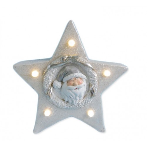 Novogodišnja dekoracija deda Mraz u zvezdi 37cm Willy