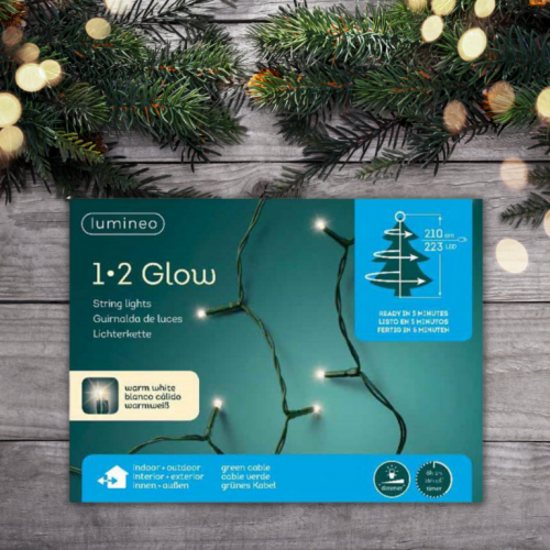 Novogodišnja LED rasveta za jelku 210cm-223L Toplo bela Lumineo 1-2 Glow