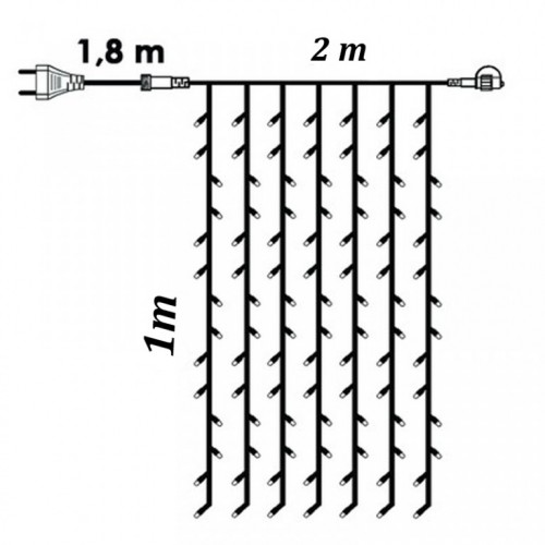 Novogodišnja LED zavesa 2x1m hladno bela