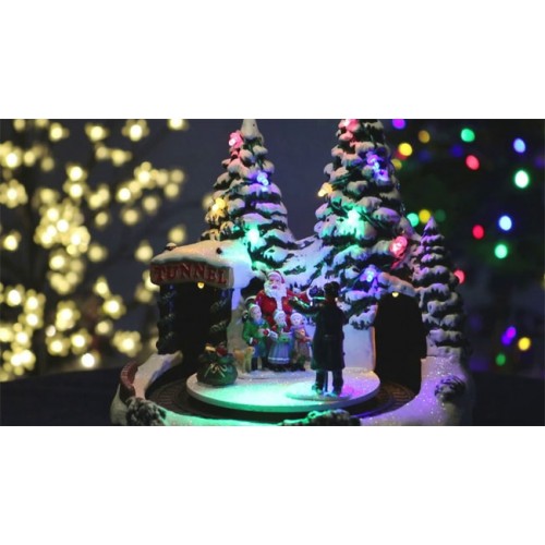 Novogodišnja svetleća LED diorama deda mraz
