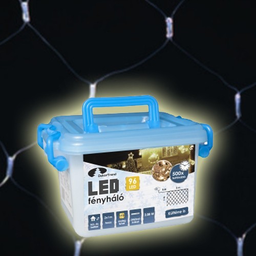 Novogodišnja LED svetleća providna mreža hladno bela 2m za spoljašnju i unutrašnju upotrebu