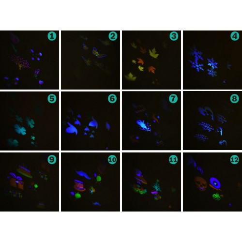 Novogodišnji LED Projektor Sa 12 Motiva i 4 Boje