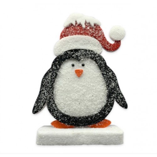 Pingvin na postolju Novogodišnja dekoracija 32cm