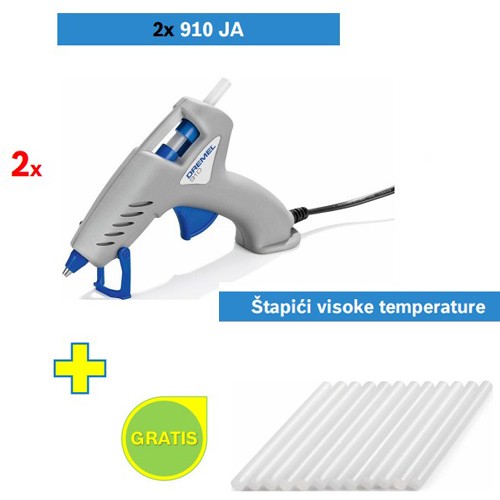 Pištolj za lepak Dremel 910  2 kom + Štapiće visoke temperature