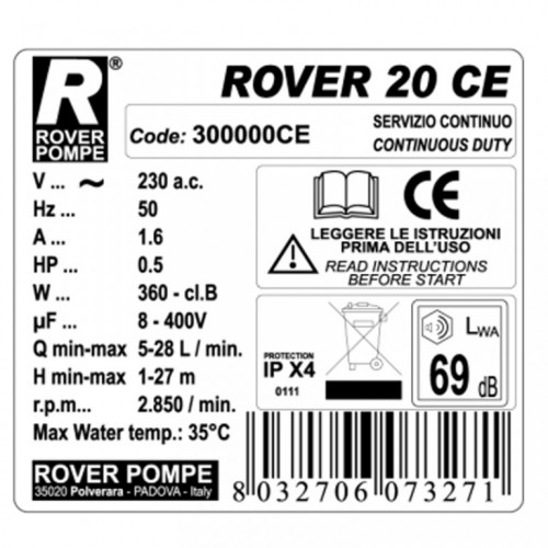 Priključna pumpa za pretakanje Rover 20