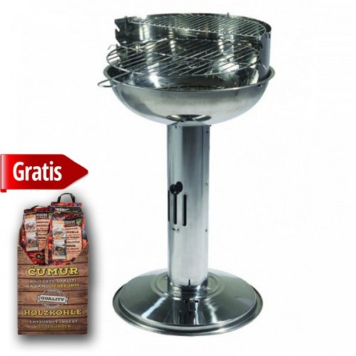 Roštilj Stainless Steel BC0016BS 44x15x41cm 030181 + Poklon ćumur za roštilj 1.5 kg