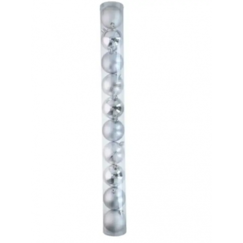  Kugle 10kom d6cm srebrne