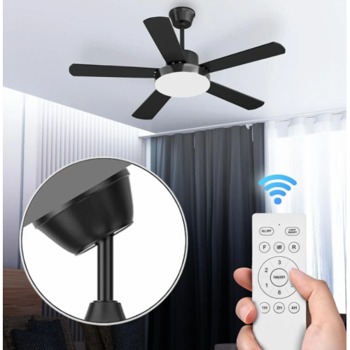 Plafonski luster ventilator na daljinski Crni