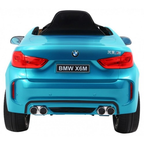 Auto na akumulator BMW X6 model 229-1 Licencirani sa kožnim sedištem i mekim gumama Metalik Plavi