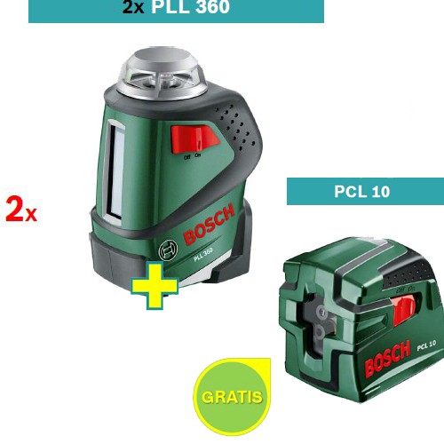 Samonivelušući laser za linije Bosch PLL 360  2 kom + Laser za ukrštene linije Bosch PCL 10