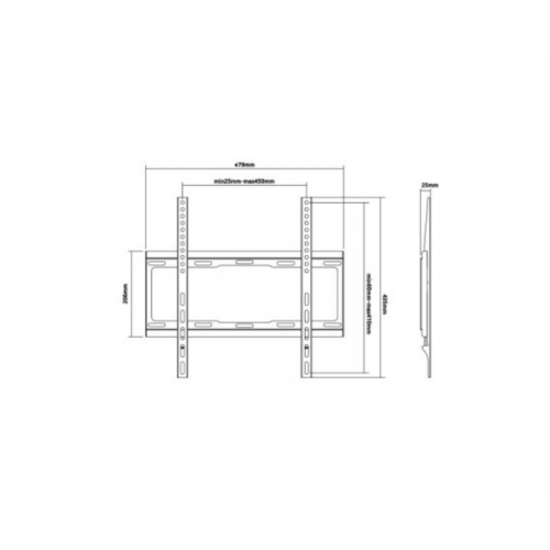 XStand nosac za TV/ 32"- 55"/FIKSNI/VESA do 400x400/težina do 40kg/2.5 cm od zida/crn