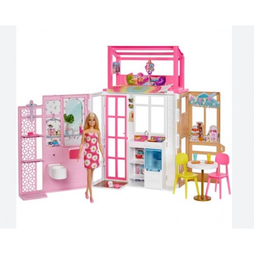 Barbie kućica sa galerijom i barbikom 007677