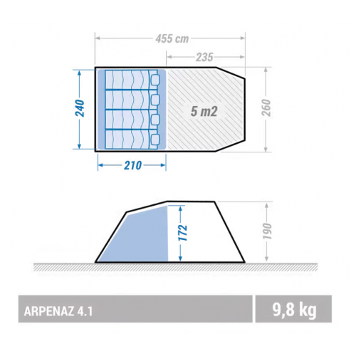 Šator arpenaz 4.1 za 4 odrasle osobe