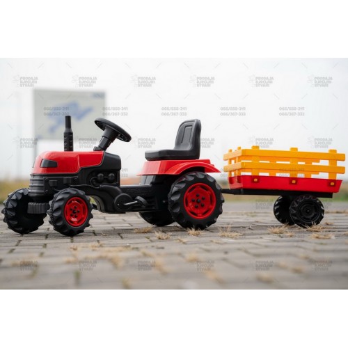 Traktor za decu sa prikolicom 958 Crveni 