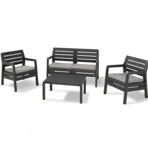 Set delano sto/dve stolice/sofa sivi