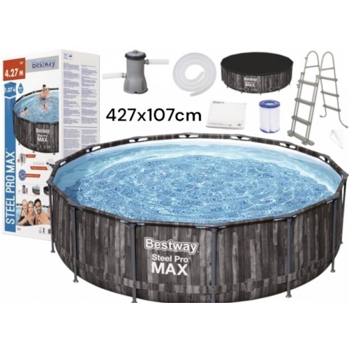 Bazen 5614Z STEEL PRO MAX 427X107CM WOOD  003941