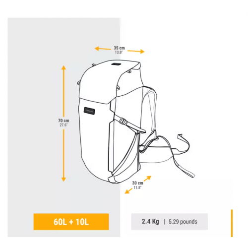 Forclaz ranac za treking ženski 60+6L