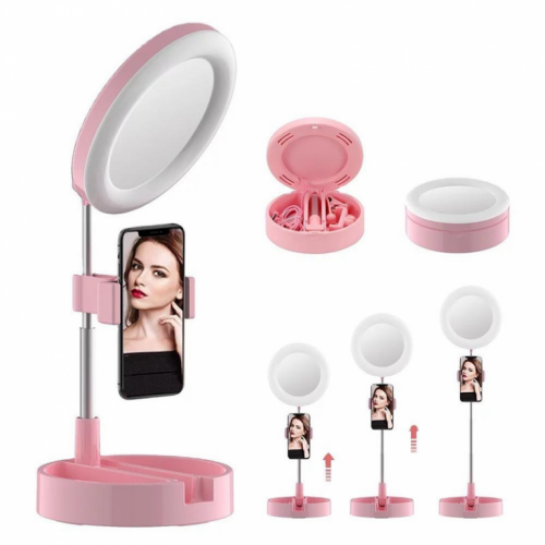 Selfie LED Ring light G3 16cm sa stalkom roze