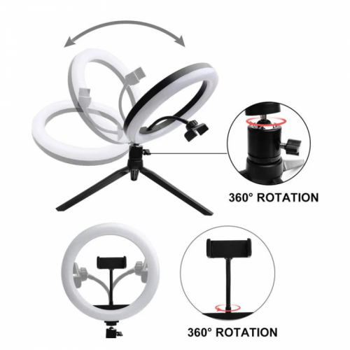 Selfie LED Ring light RGB color (10 in) + drzac za mobilni telefon