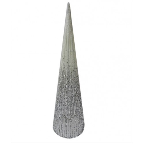Shiny cone Novogodišnja svetlucava jelka 50cm srebrna
