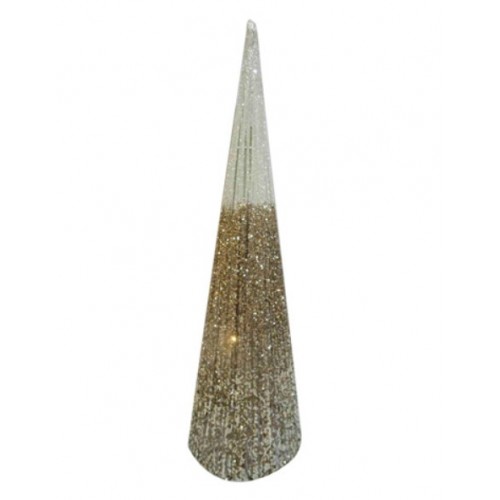 Shiny cone Novogodišnja svetlucava jelka 50cm zlatna