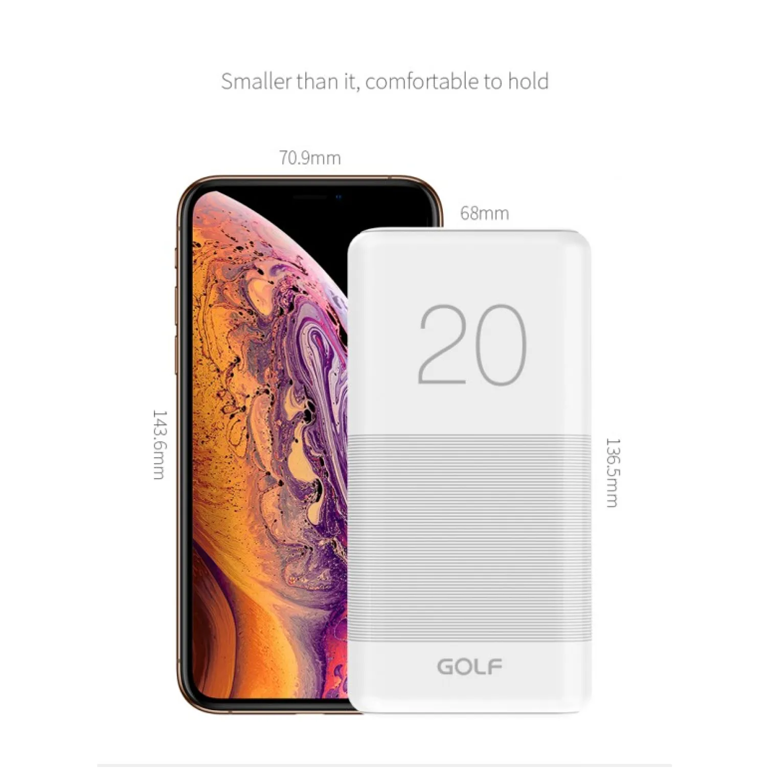 Power bank 20000mAh GOLF G81 crni 00G155 Olimp Sport