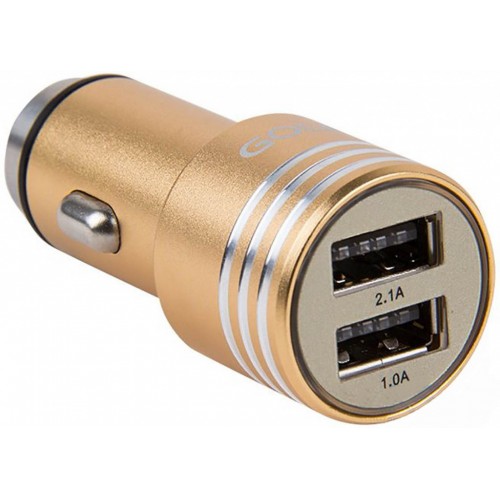 Auto punjač metalni 2USB 2.1A GOLF GF-C06G