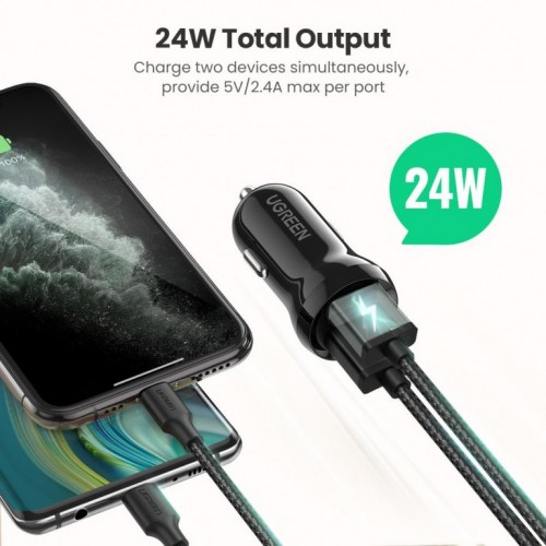 Usb punjač za kola 2USB FAST 4.8AUgreen ED018 50875