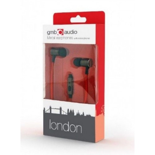 Slusalice sa mikrofonom MHS-EP-LHR Gembird Metal MP3 + volume kontrol ''London'' (1x3,5mm)