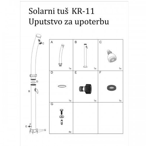 Solarni tuš sa slavinom 20 L KR-11