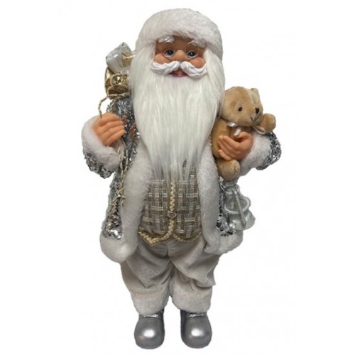 Srebrni deda Mraz Artur sa medom 60 cm