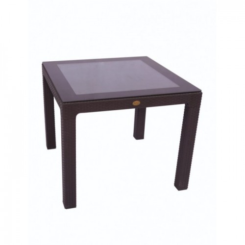 Baštenski set ZARA 4 stolice i sto sa staklom 90x90  Braon 