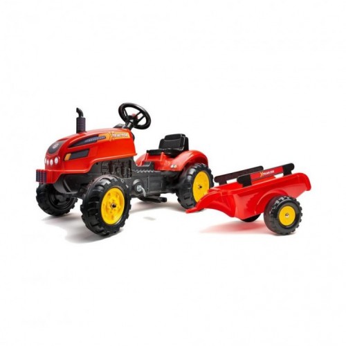 Traktor Falk na pedale sa prikolicom crveni 2046AB