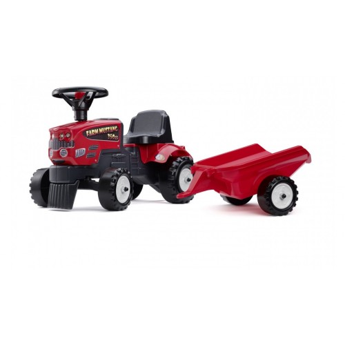 Traktor guralica crveni sa prikolicom