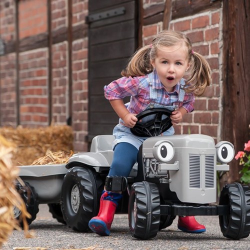 Traktor na pedale RollyToys Kid Grey Fergie sa prikolicom