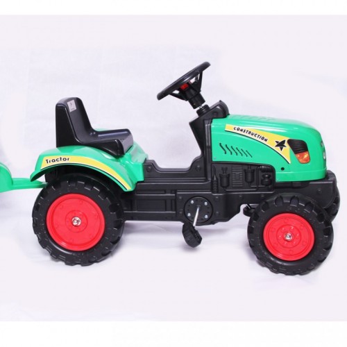 Traktor na pedale sa prikolicom 01 zeleni