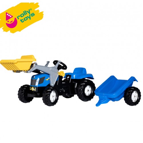 Traktor na pedale sa prikolicom i utovarivačem Rolly Kid NH T7040