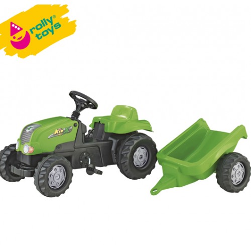 Traktor na pedale sa prikolicom RollyKid-X zeleni