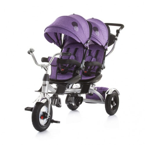 Tricikl za blizance Tandem purple